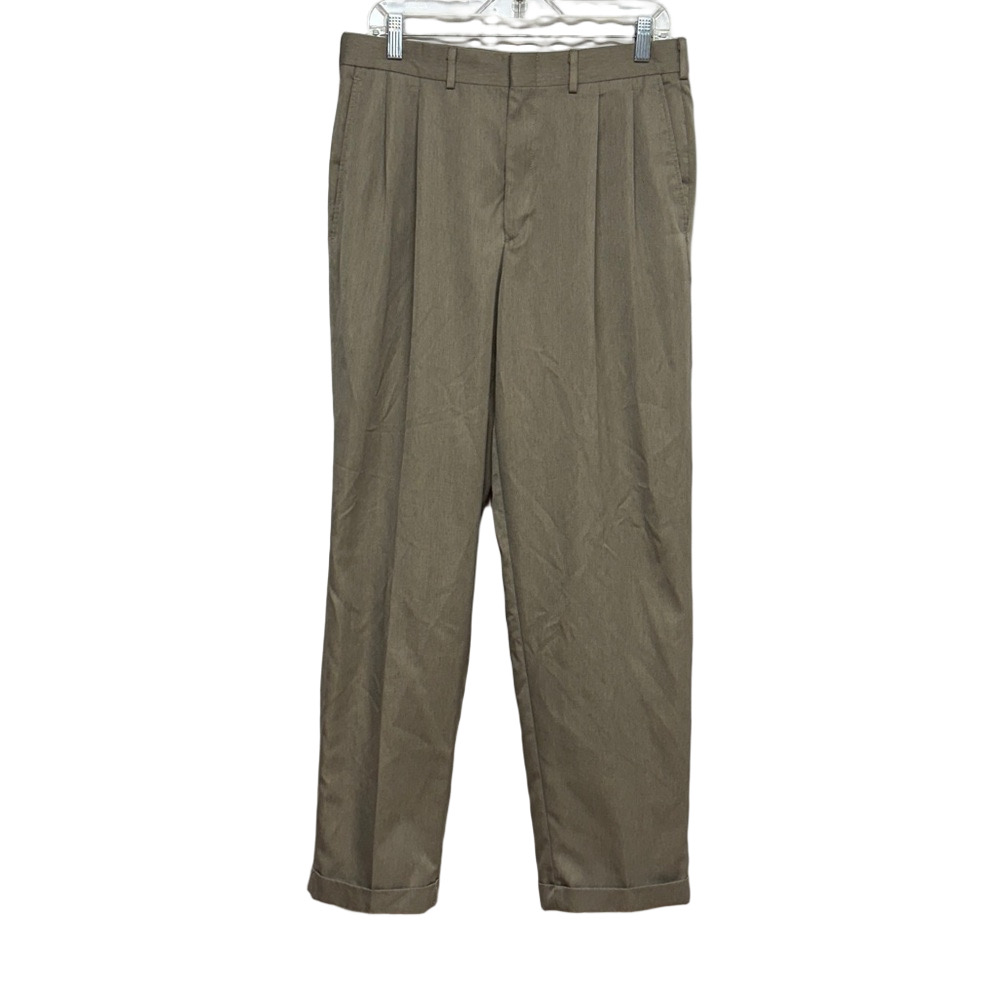 Farah Men’s 32x32 Tan Dress Pants Flat Front Business Casual